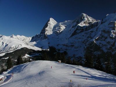 写真:ミューレンとアルメントフーベルの冬