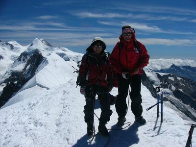 写真:ブライトホルン・ハーフトラバース登山（たぬ）