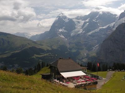 写真:アルメントフーベルからミューレンへハイキング